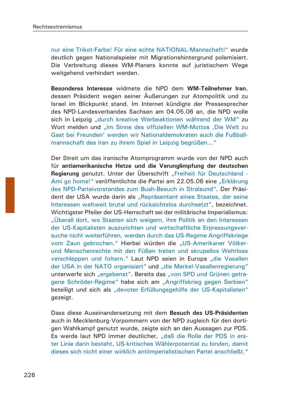 Seite 228 des Verfassungsschutzbericht 2006 Hamburg