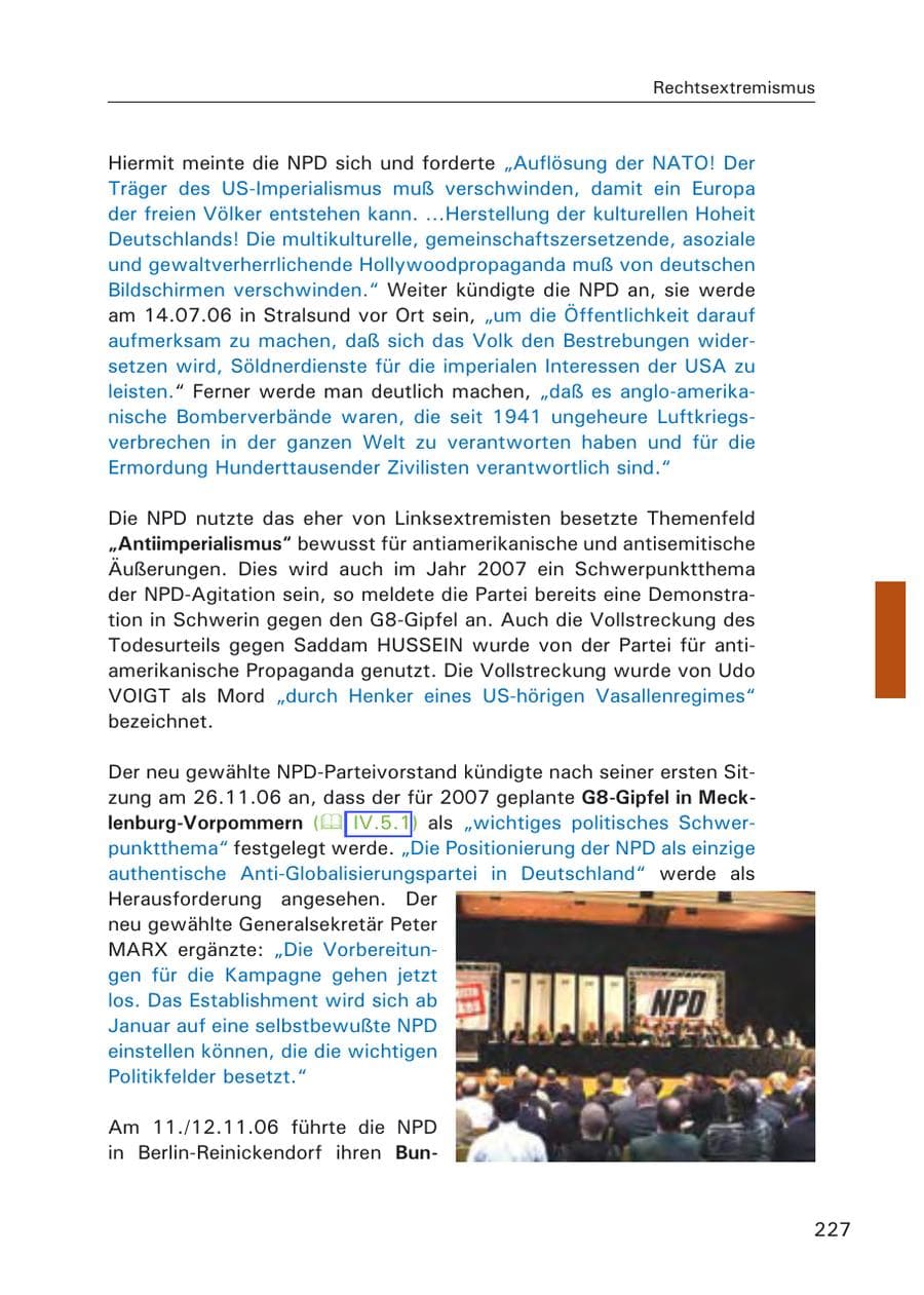 Seite 229 des Verfassungsschutzbericht 2006 Hamburg
