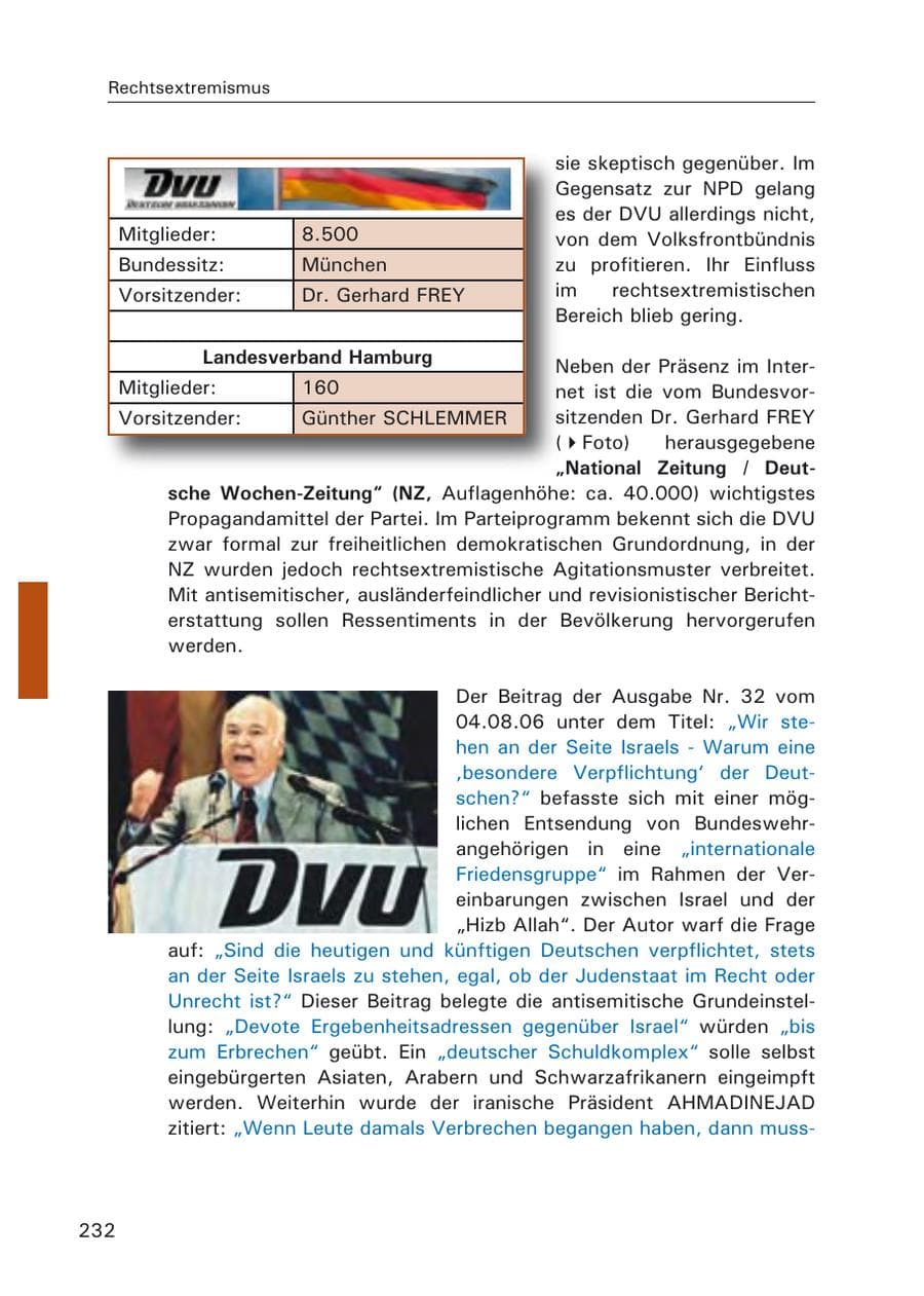 Seite 234 des Verfassungsschutzbericht 2006 Hamburg