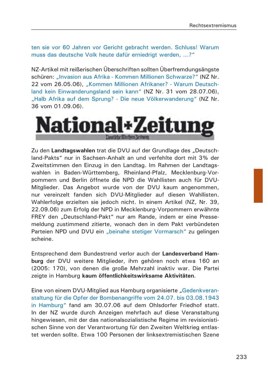 Seite 235 des Verfassungsschutzbericht 2006 Hamburg