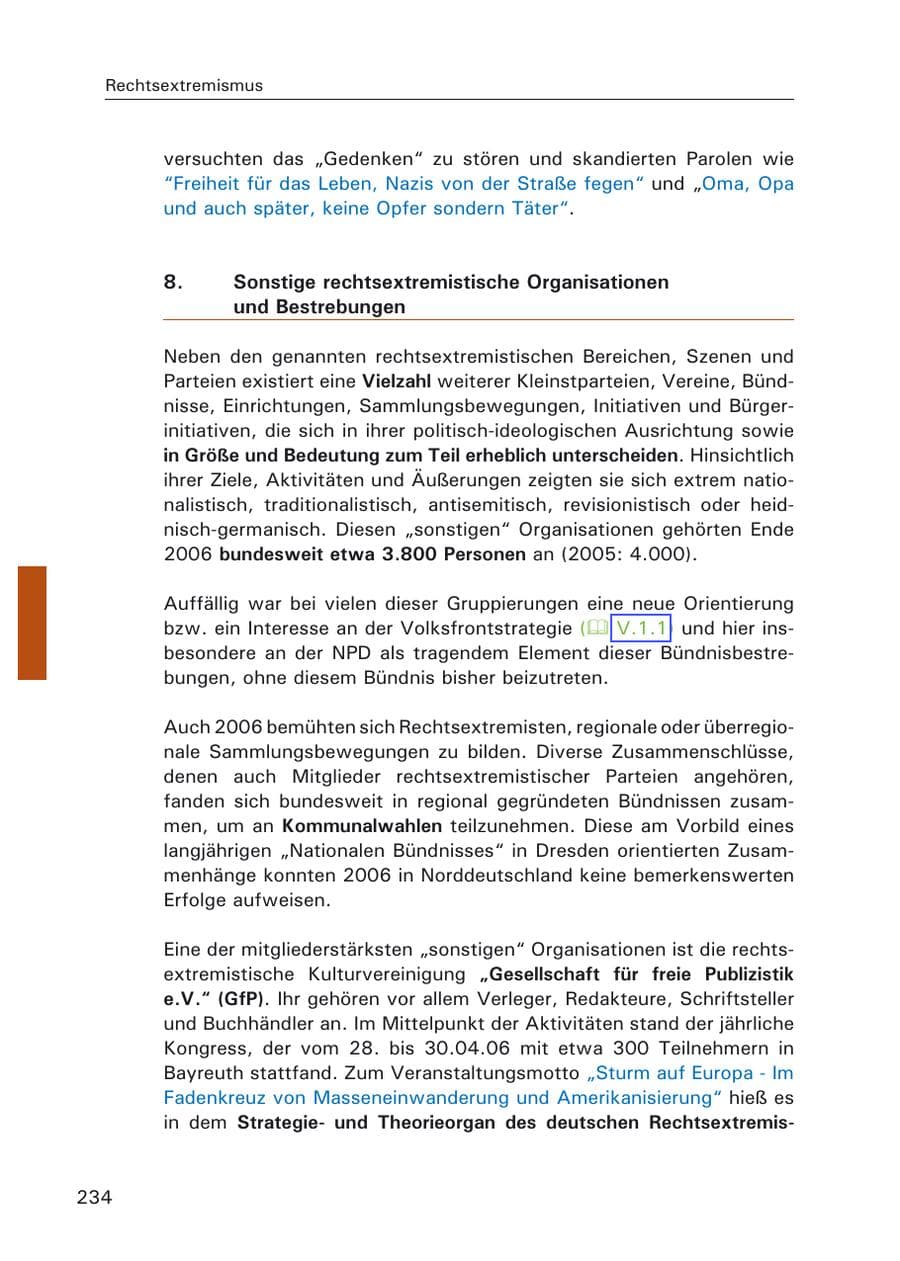 Seite 236 des Verfassungsschutzbericht 2006 Hamburg