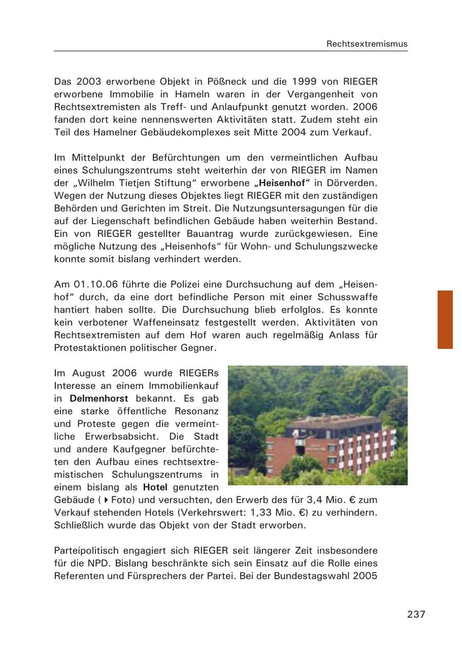 Seite 239 des Verfassungsschutzbericht 2006 Hamburg