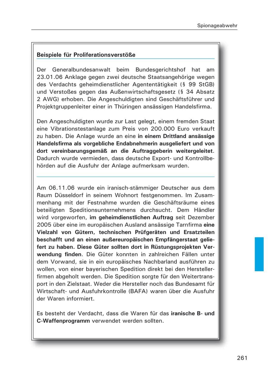 Seite 263 des Verfassungsschutzbericht 2006 Hamburg