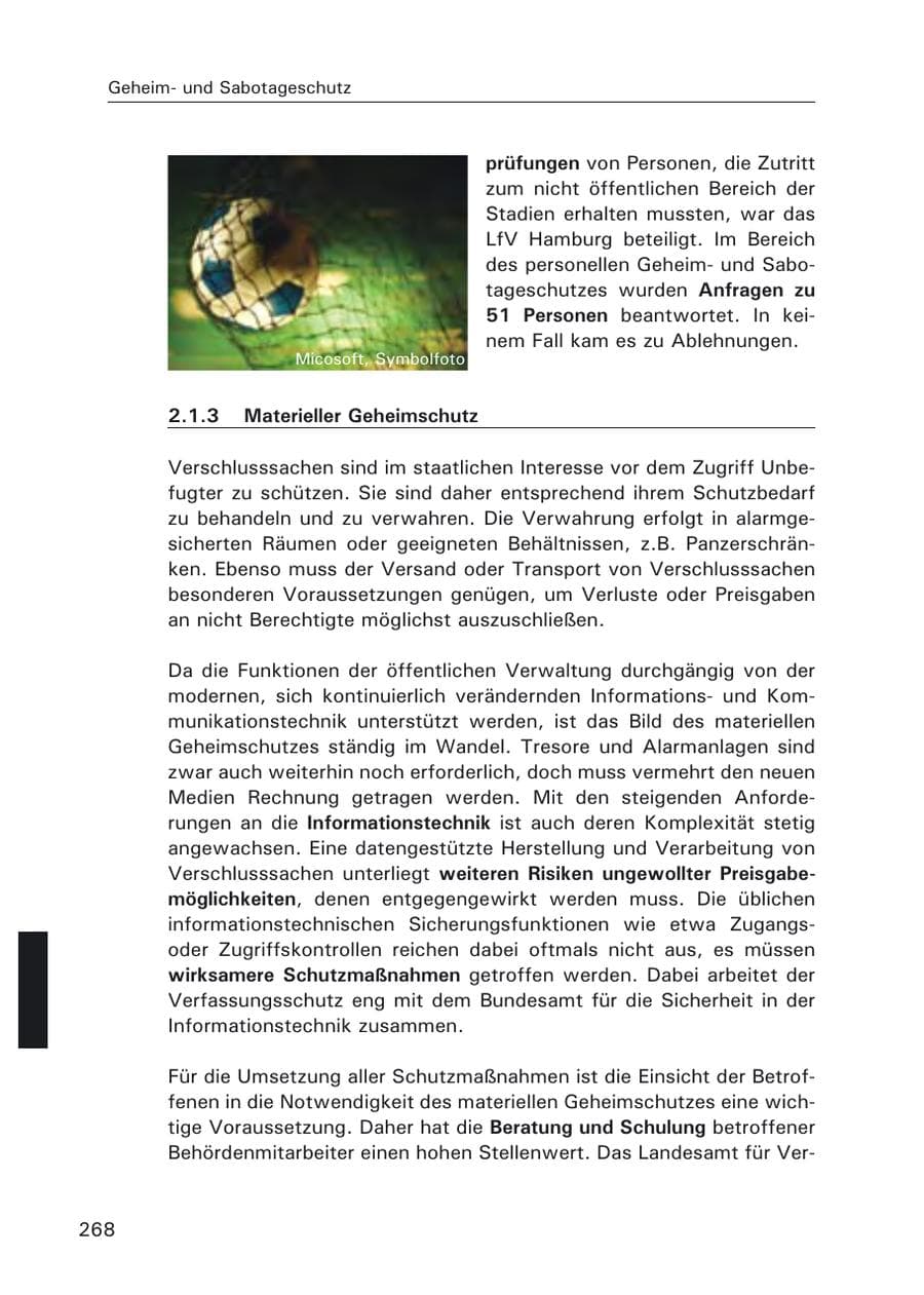 Seite 270 des Verfassungsschutzbericht 2006 Hamburg
