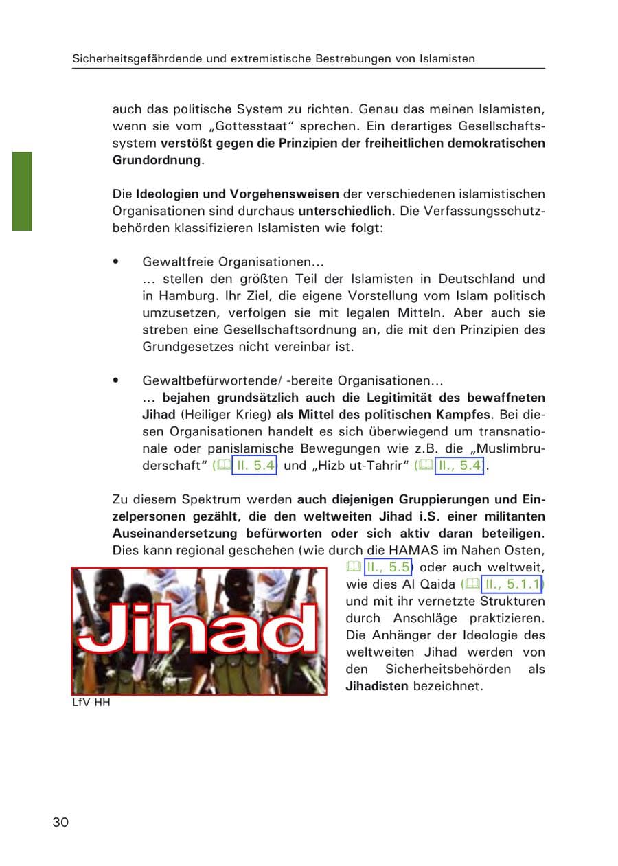Seite 32 des Verfassungsschutzbericht 2006 Hamburg