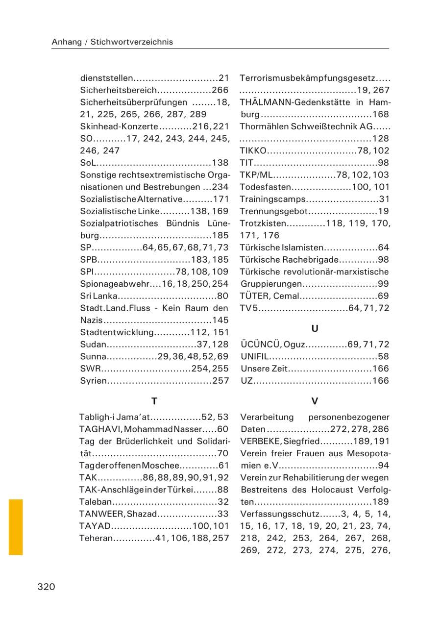 Seite 322 des Verfassungsschutzbericht 2006 Hamburg