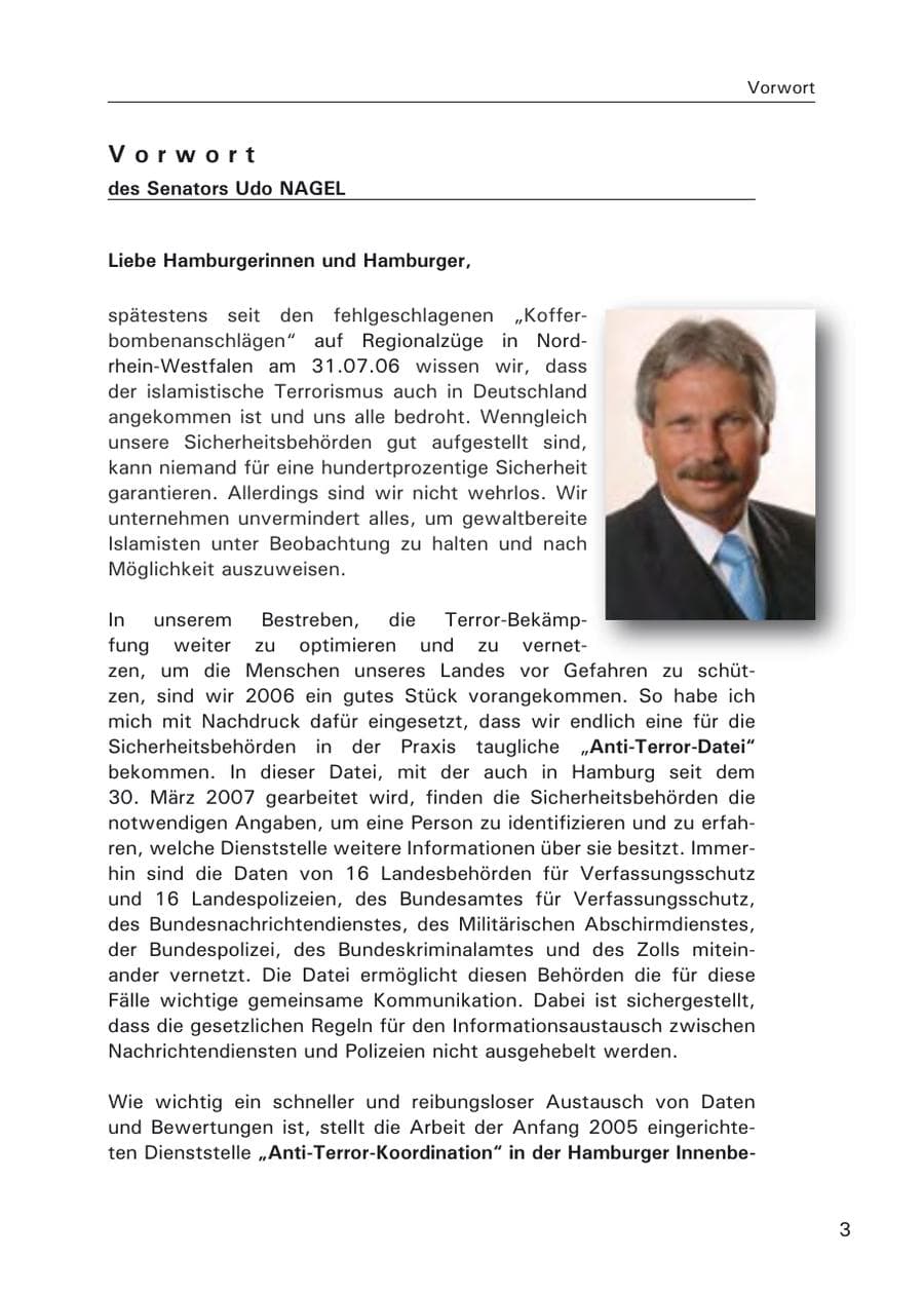 Seite 5 des Verfassungsschutzbericht 2006 Hamburg