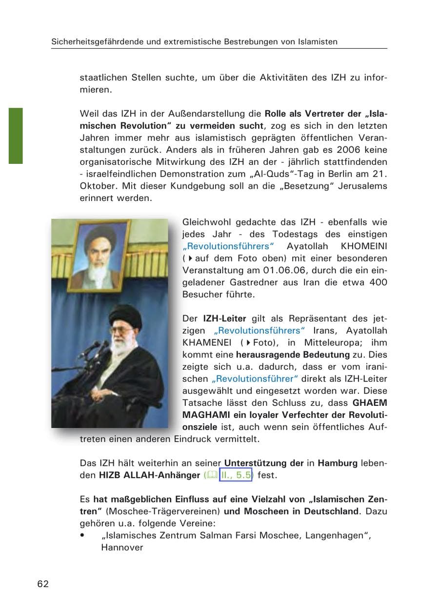 Seite 64 des Verfassungsschutzbericht 2006 Hamburg