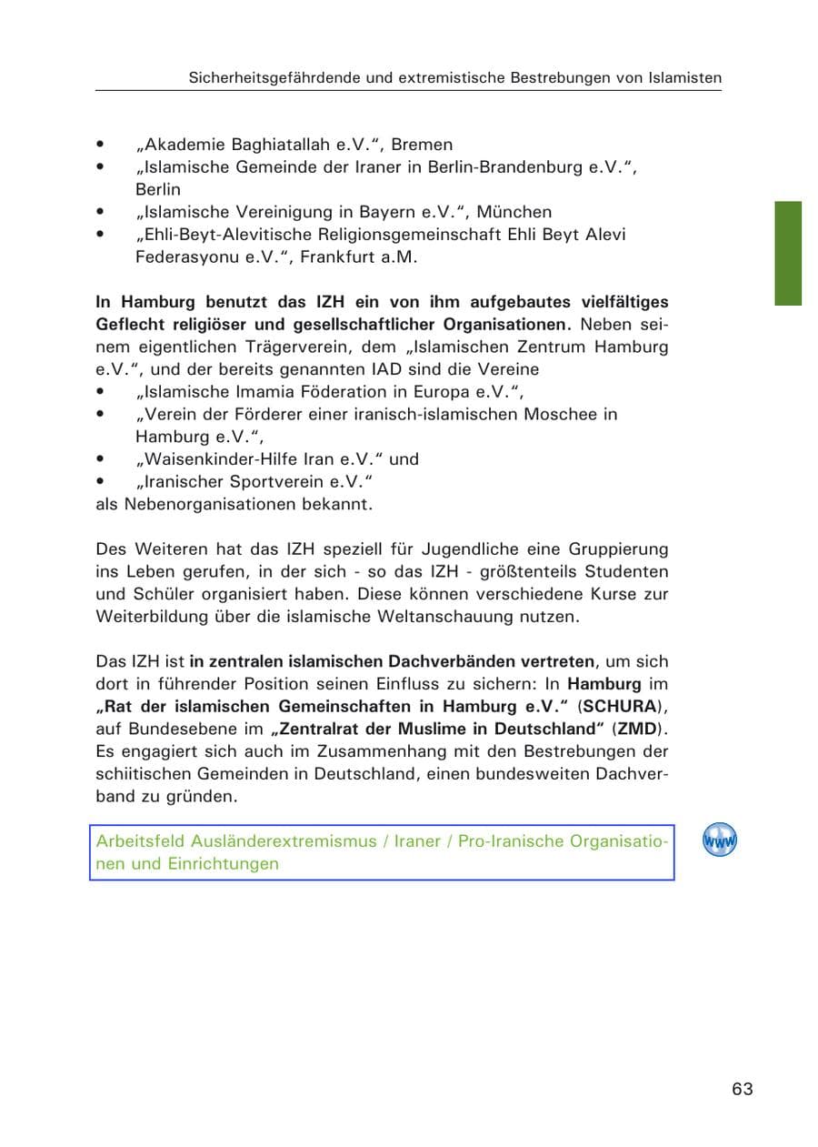 Seite 65 des Verfassungsschutzbericht 2006 Hamburg