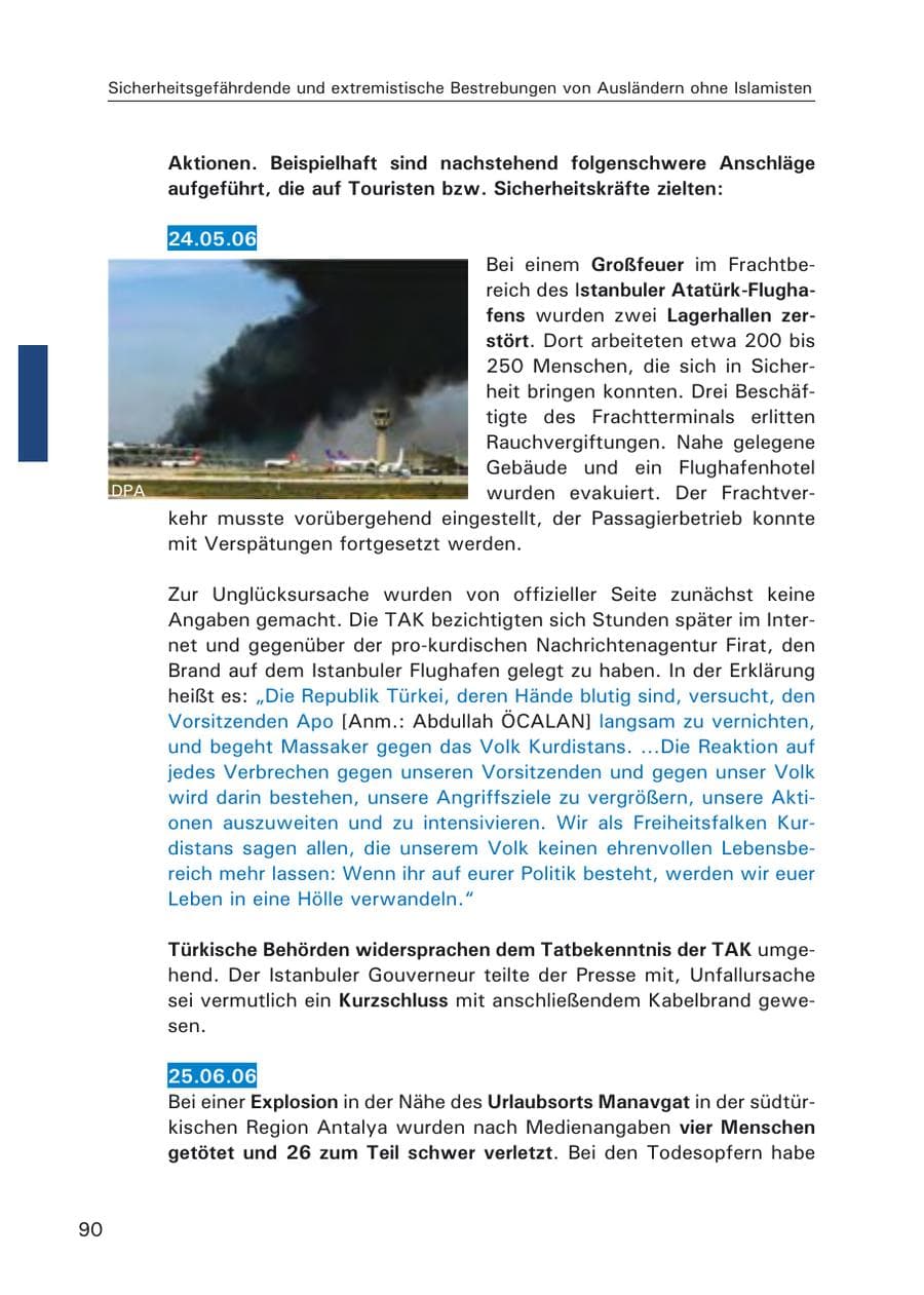 Seite 92 des Verfassungsschutzbericht 2006 Hamburg