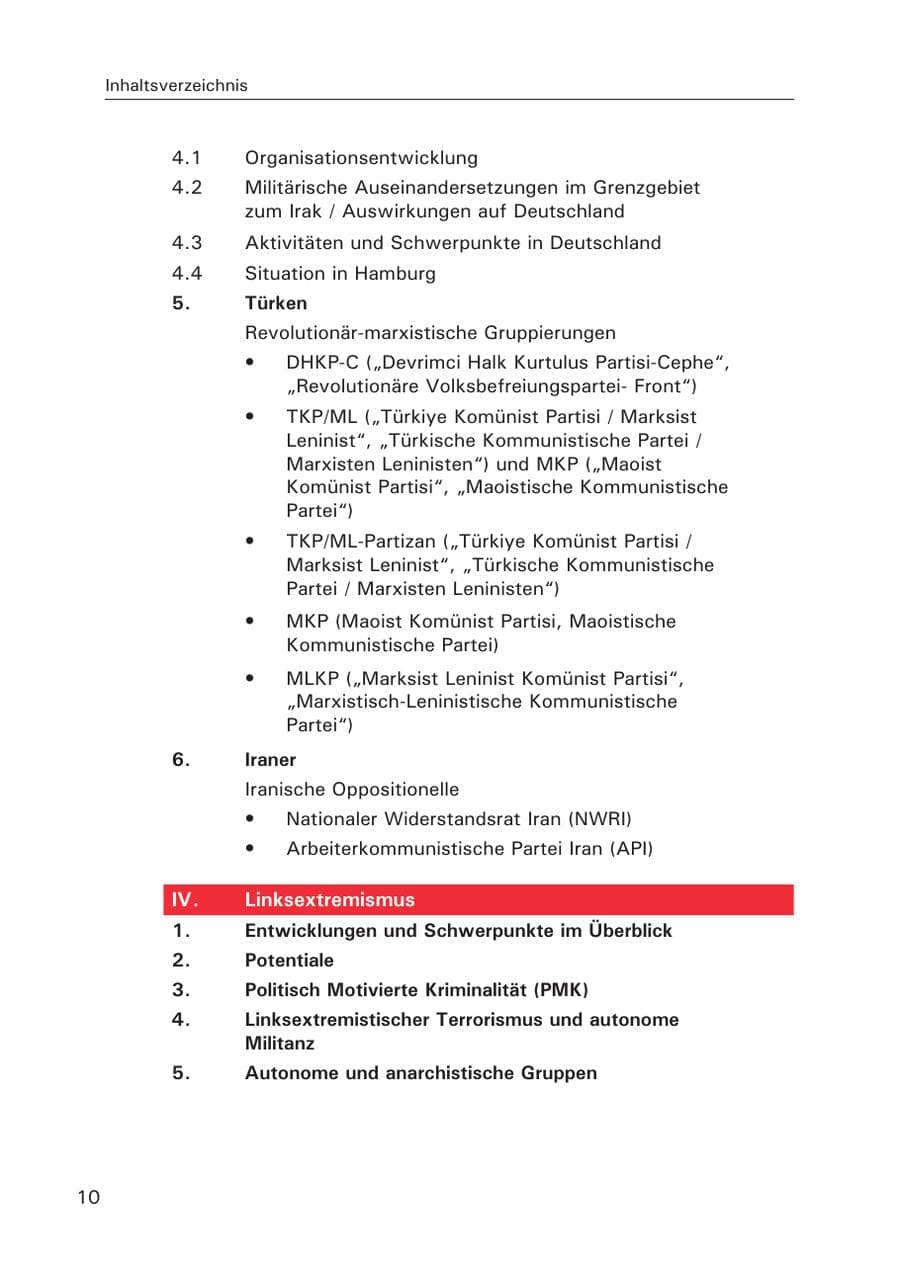 Seite 12 des Verfassungsschutzbericht 2007 Hamburg