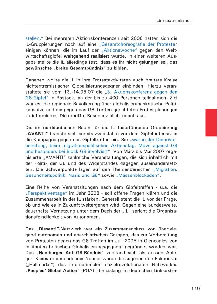 Seite 121 des Verfassungsschutzbericht 2007 Hamburg