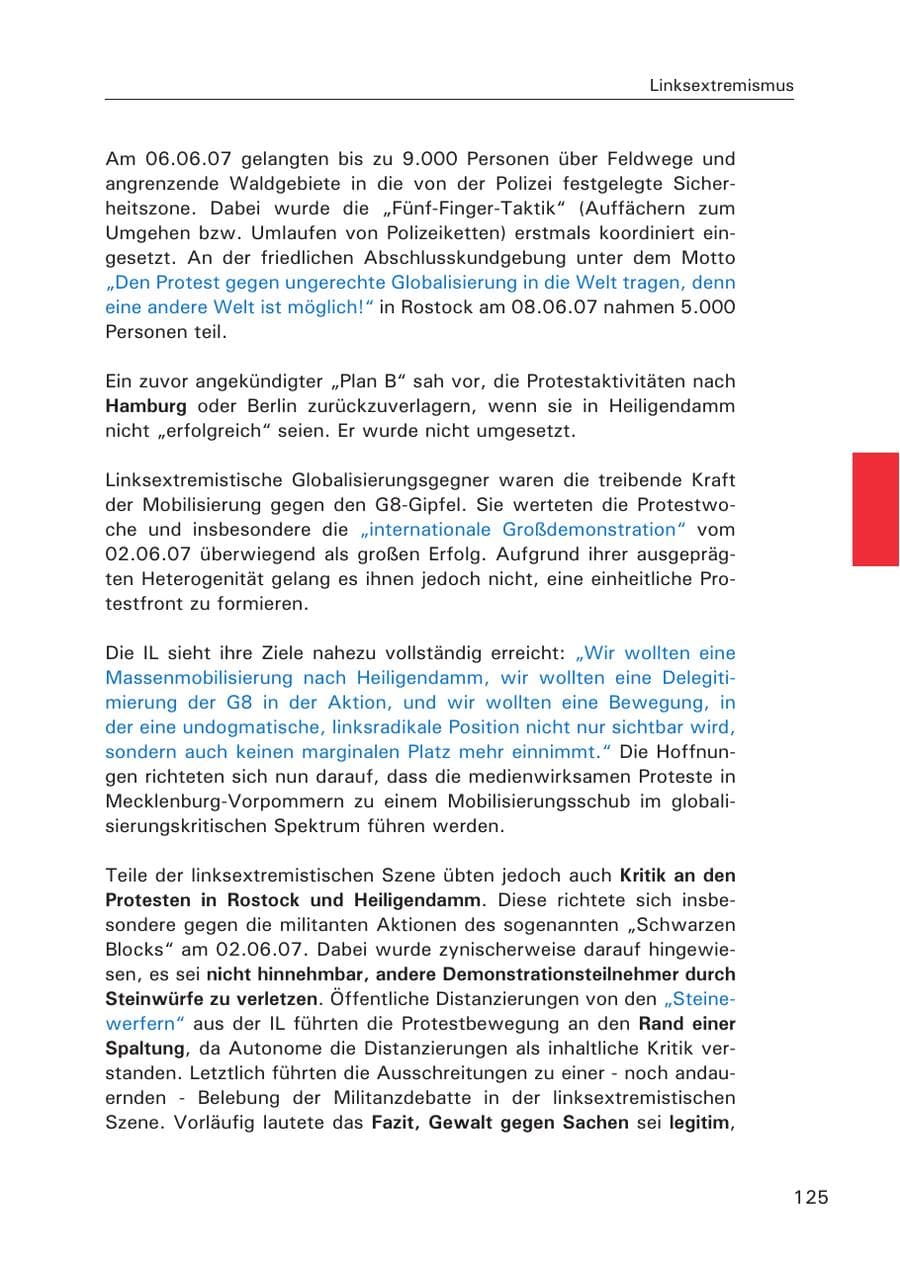Seite 127 des Verfassungsschutzbericht 2007 Hamburg