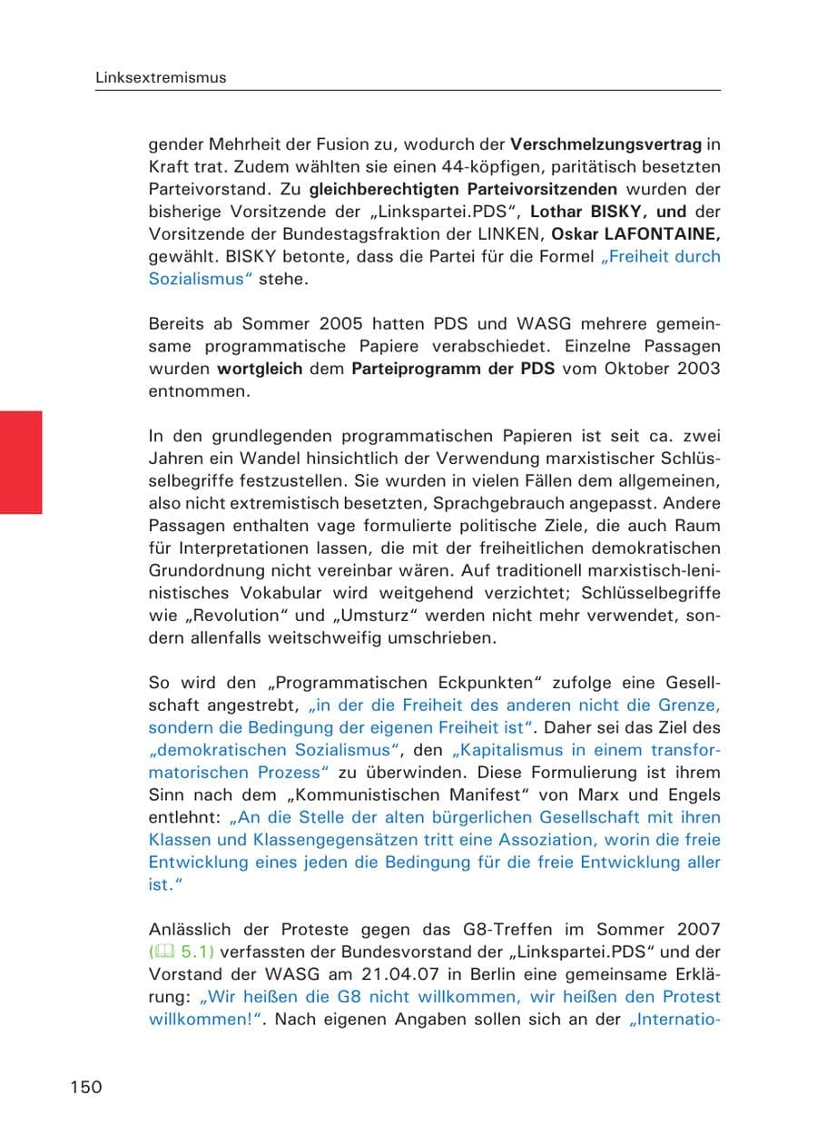 Seite 152 des Verfassungsschutzbericht 2007 Hamburg