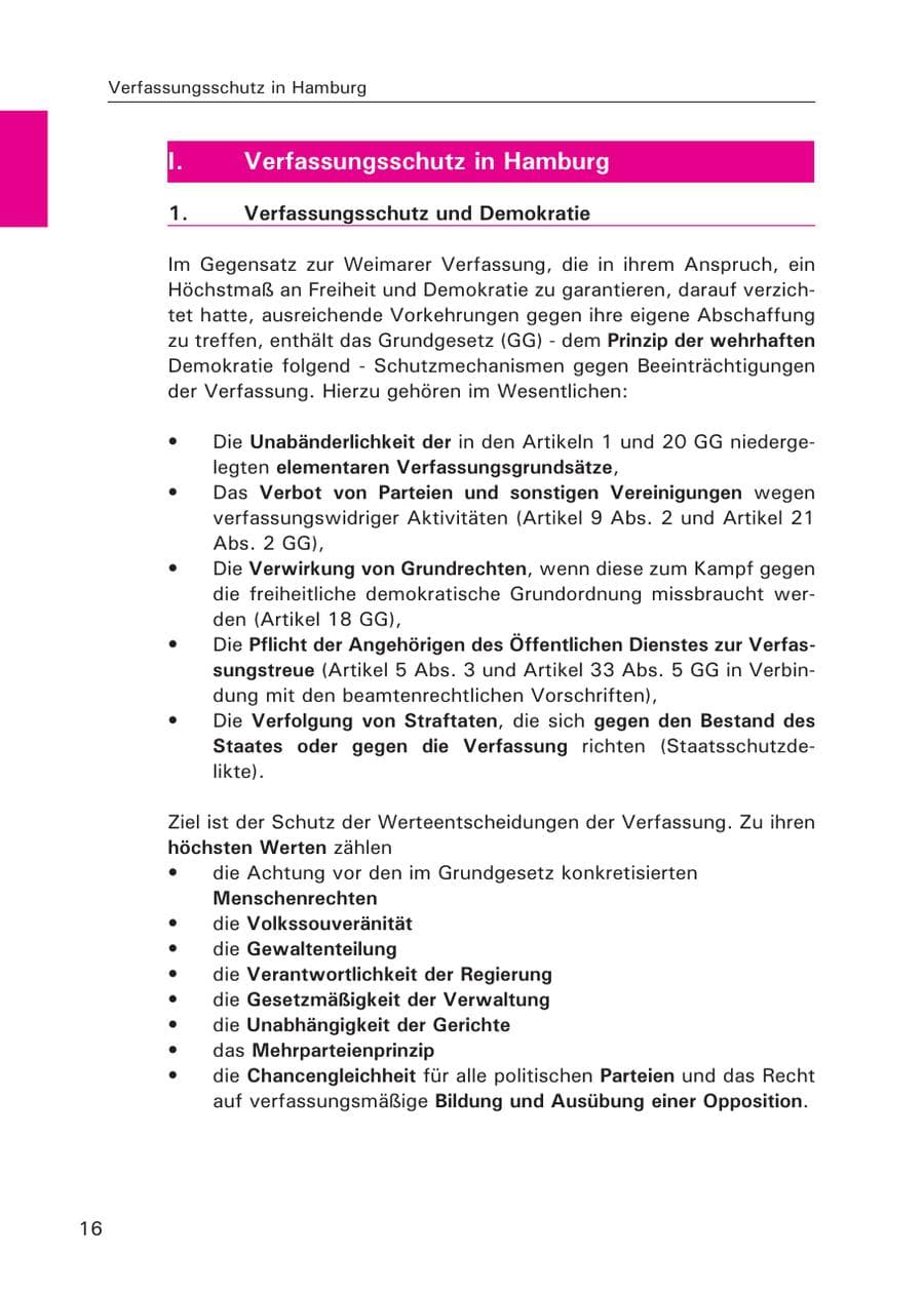 Seite 18 des Verfassungsschutzbericht 2007 Hamburg