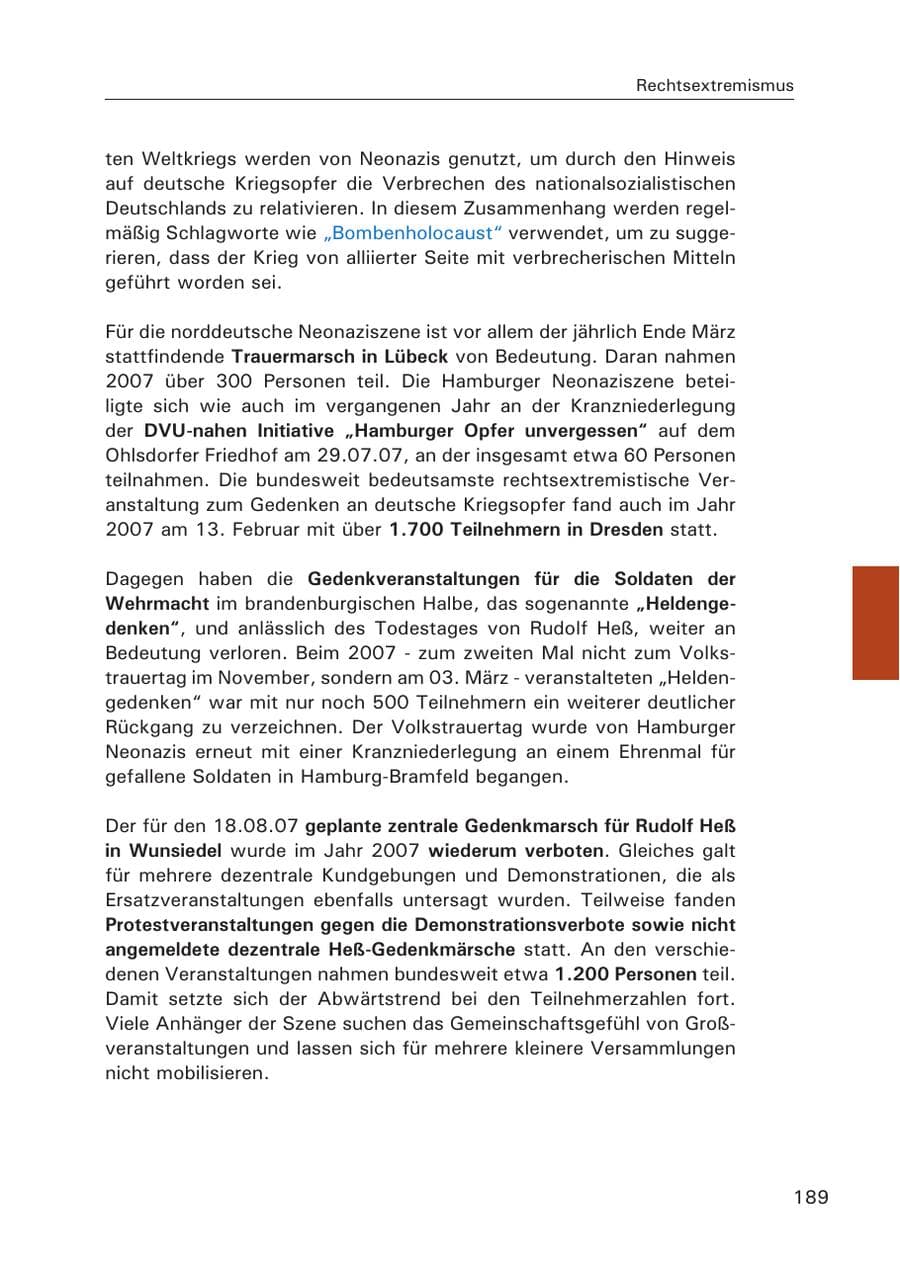 Seite 191 des Verfassungsschutzbericht 2007 Hamburg