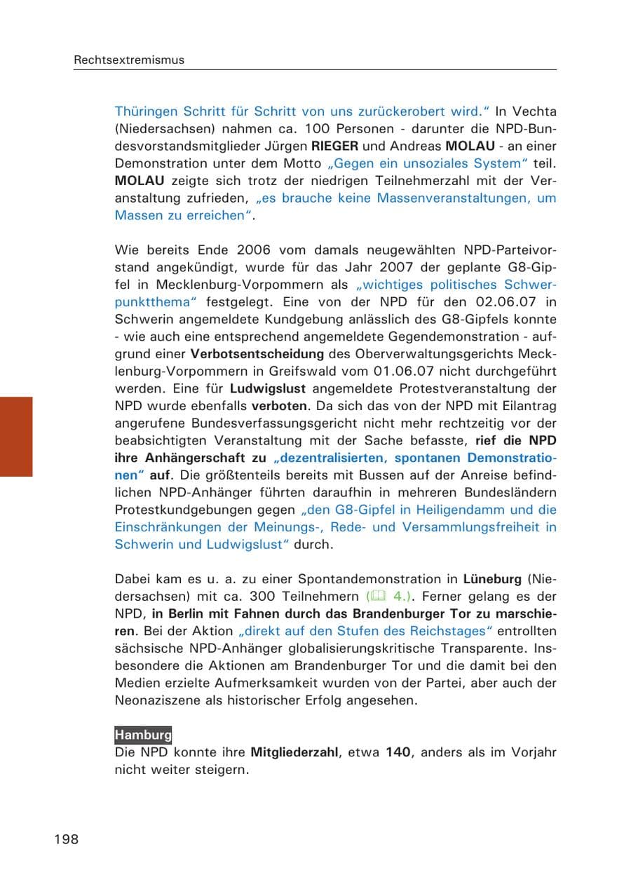 Seite 200 des Verfassungsschutzbericht 2007 Hamburg