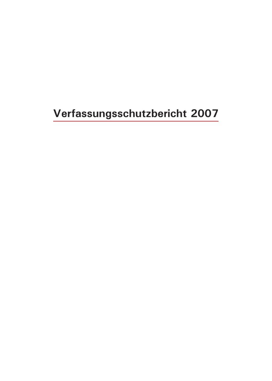 Seite 3 des Verfassungsschutzbericht 2007 Hamburg