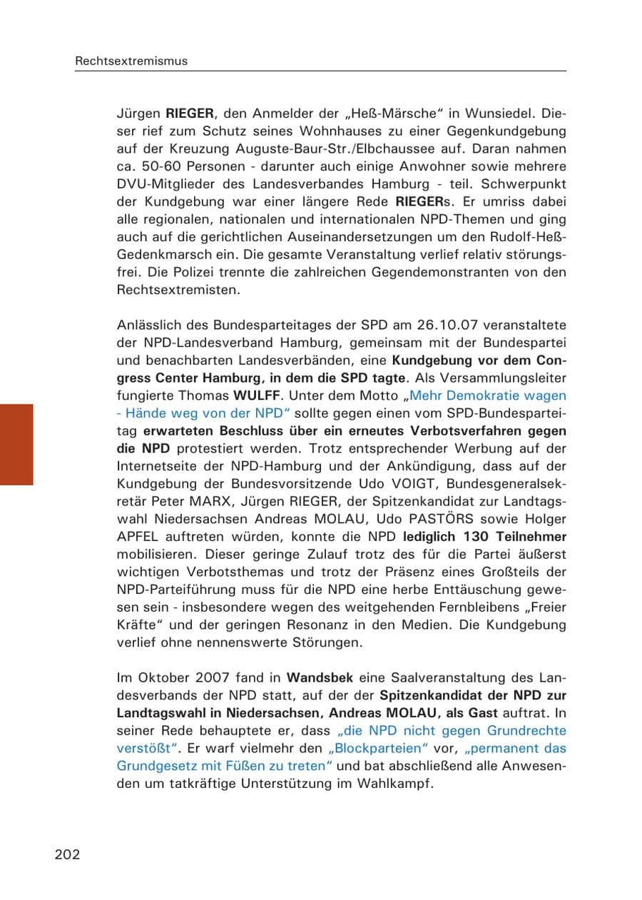 Seite 204 des Verfassungsschutzbericht 2007 Hamburg