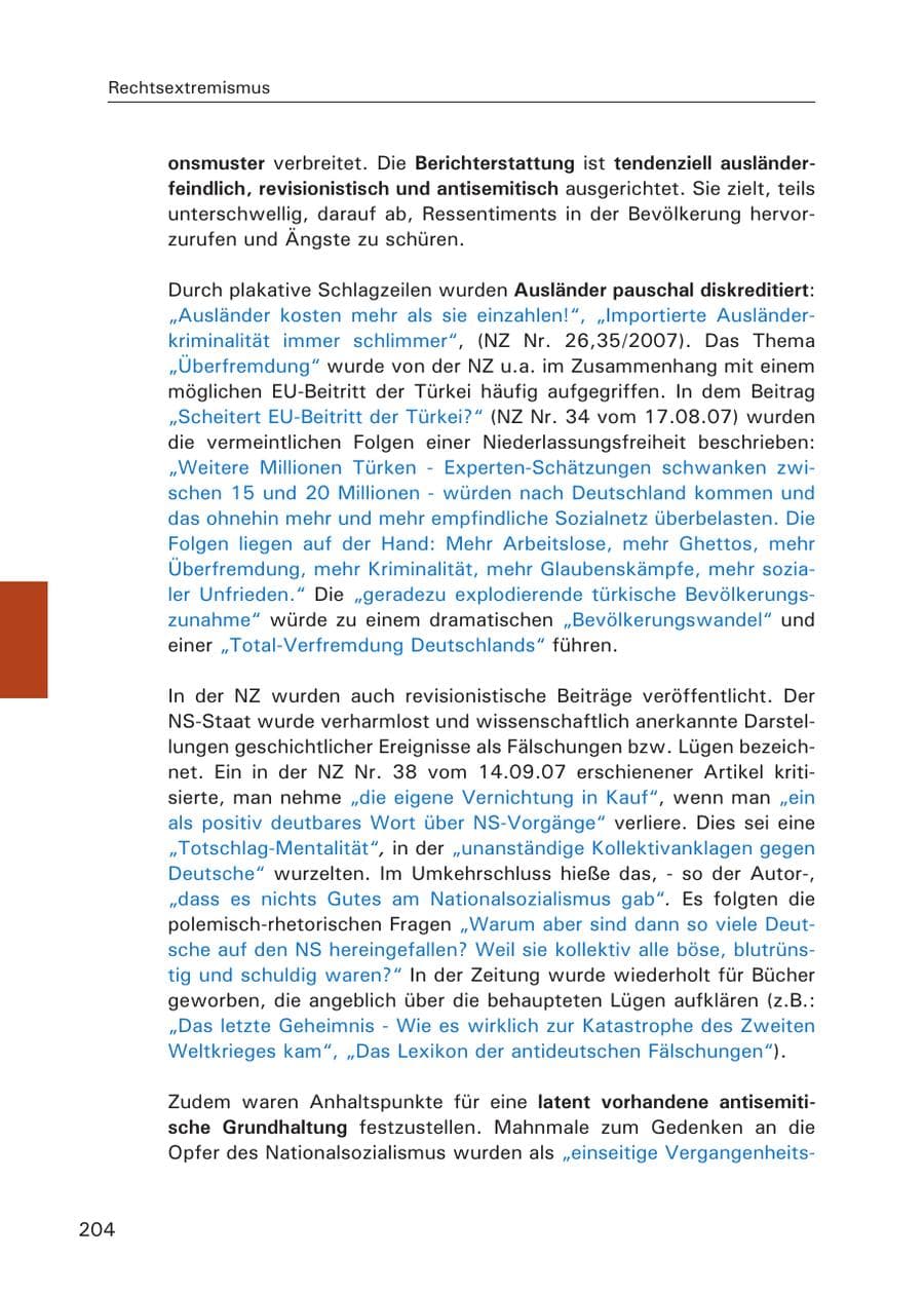 Seite 206 des Verfassungsschutzbericht 2007 Hamburg