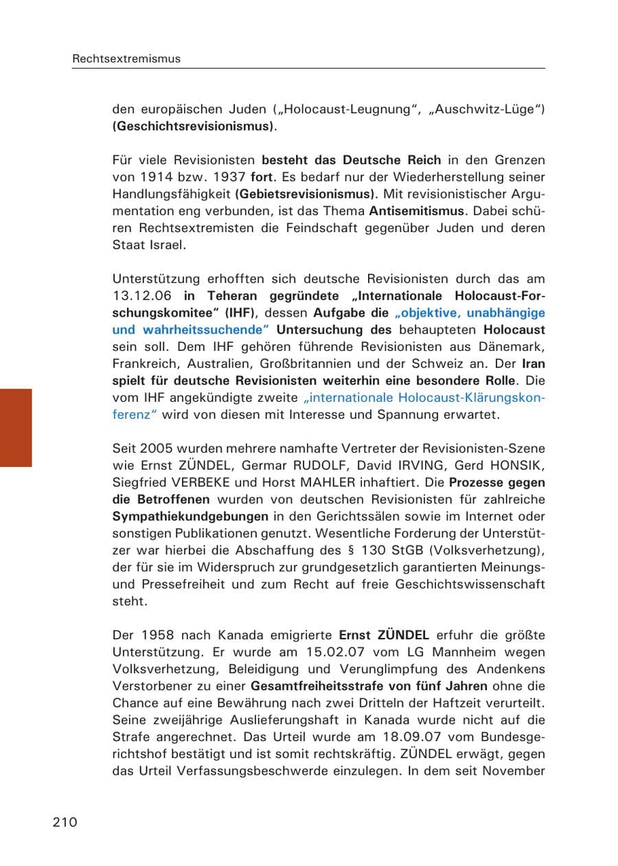 Seite 212 des Verfassungsschutzbericht 2007 Hamburg
