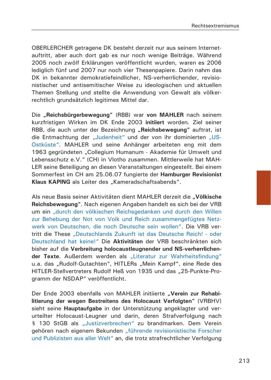 Seite 215 des Verfassungsschutzbericht 2007 Hamburg