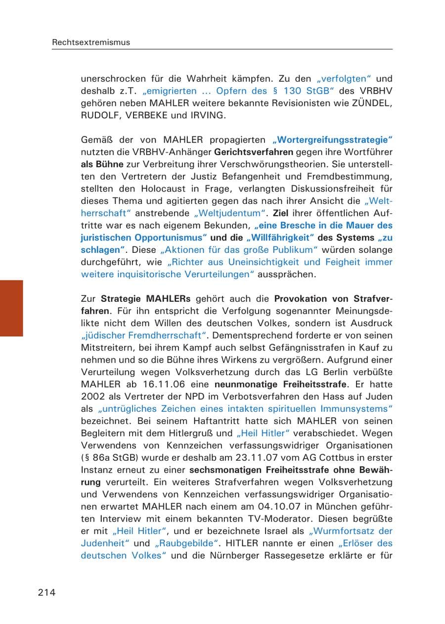 Seite 216 des Verfassungsschutzbericht 2007 Hamburg