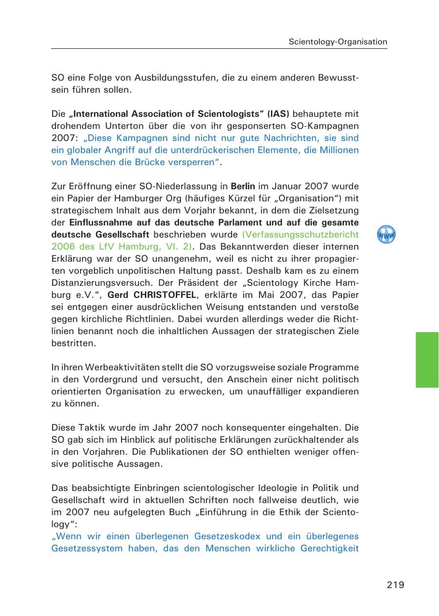 Seite 221 des Verfassungsschutzbericht 2007 Hamburg