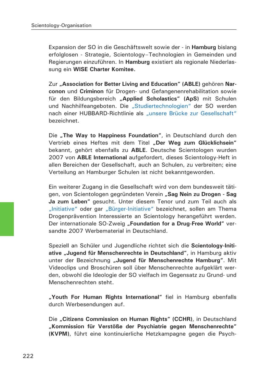 Seite 224 des Verfassungsschutzbericht 2007 Hamburg