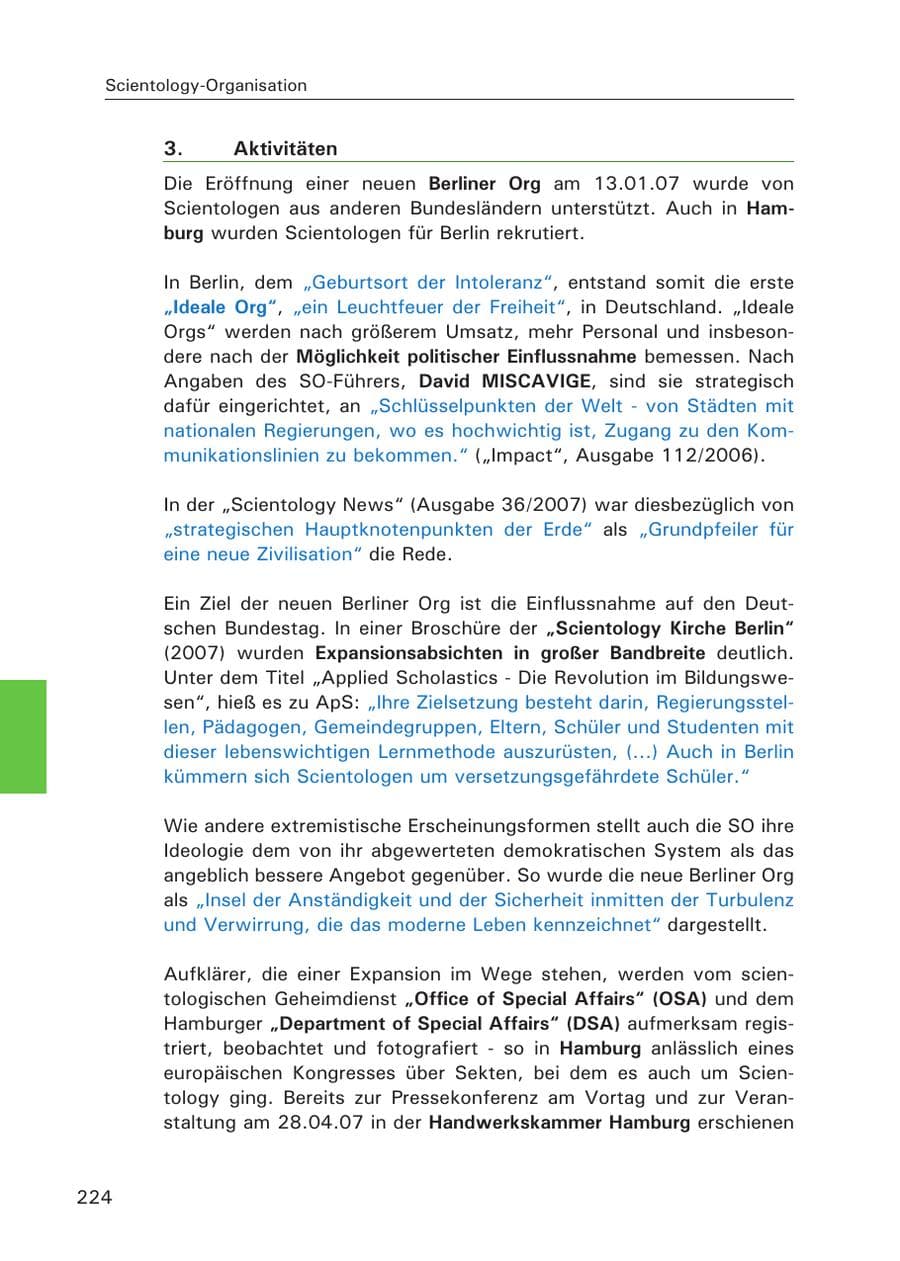 Seite 226 des Verfassungsschutzbericht 2007 Hamburg