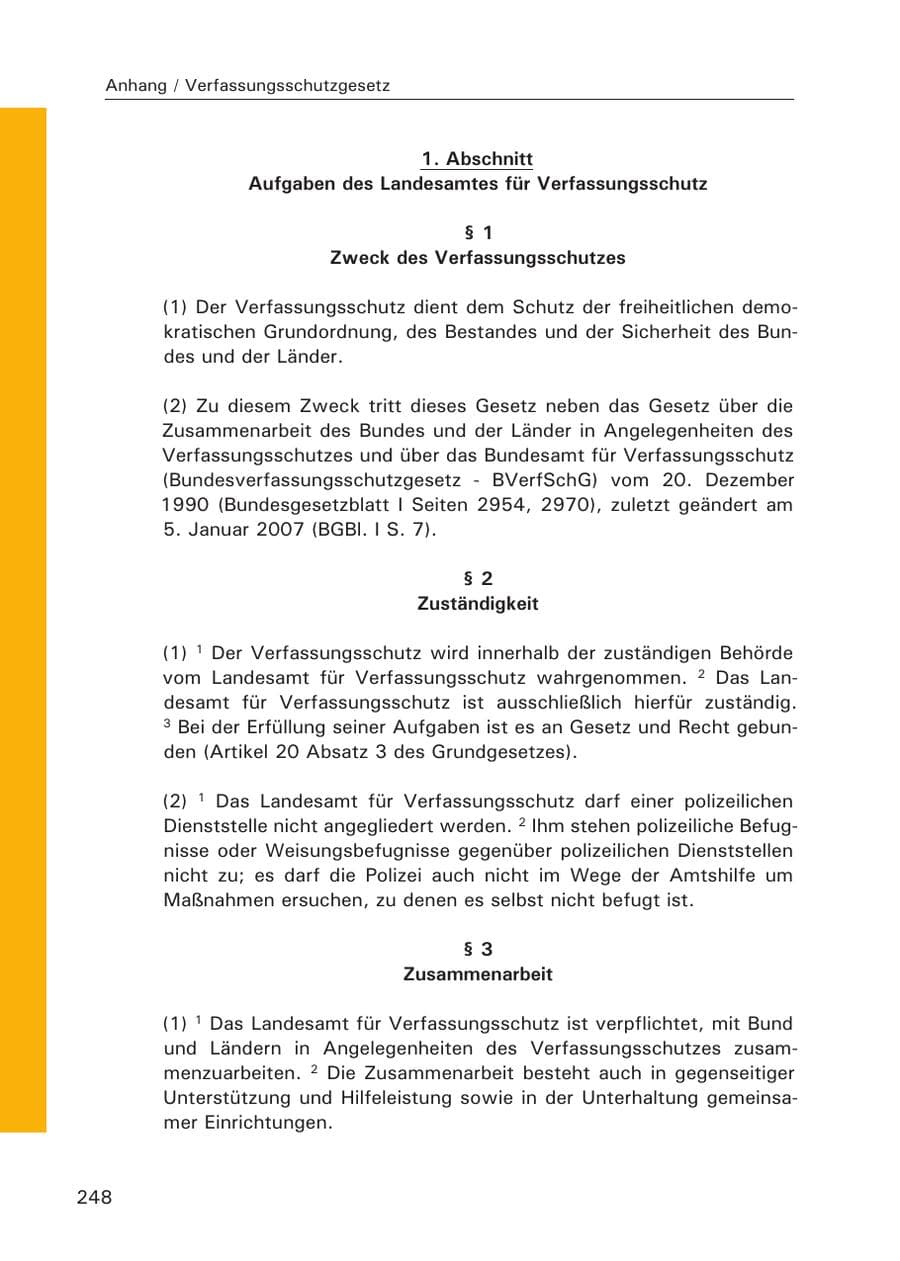 Seite 250 des Verfassungsschutzbericht 2007 Hamburg
