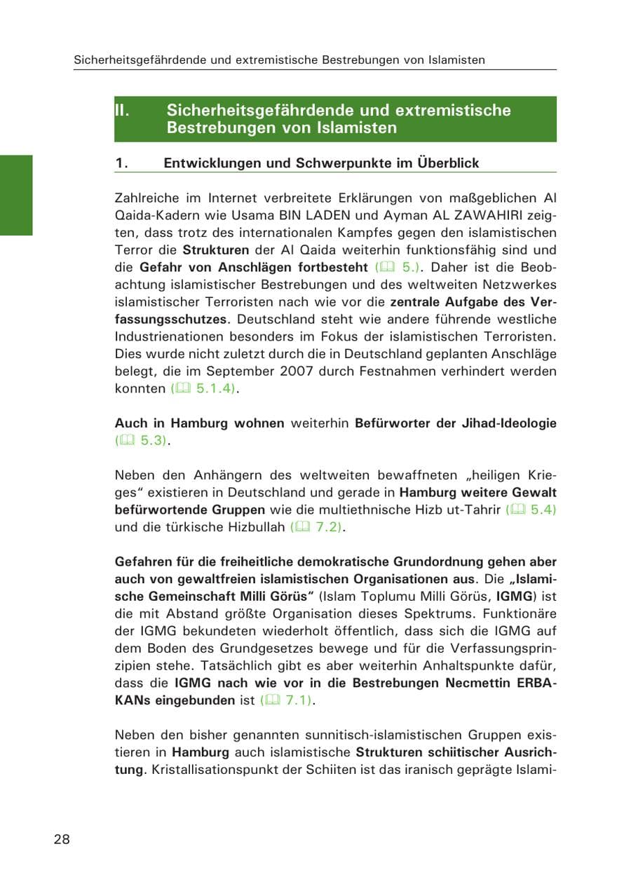 Seite 30 des Verfassungsschutzbericht 2007 Hamburg