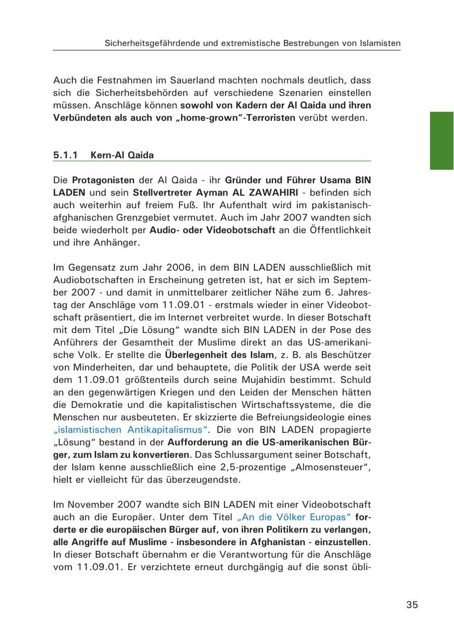 Seite 37 des Verfassungsschutzbericht 2007 Hamburg