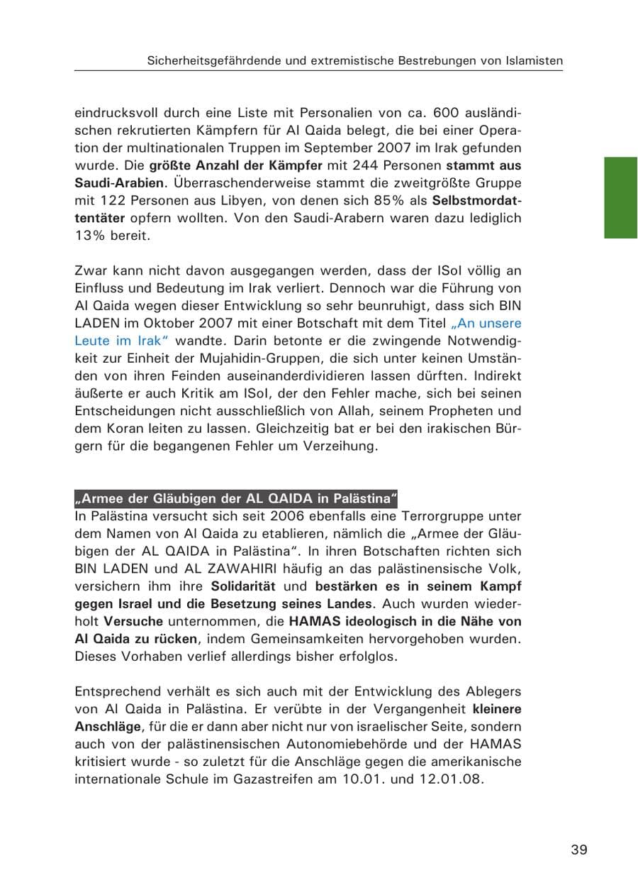 Seite 41 des Verfassungsschutzbericht 2007 Hamburg
