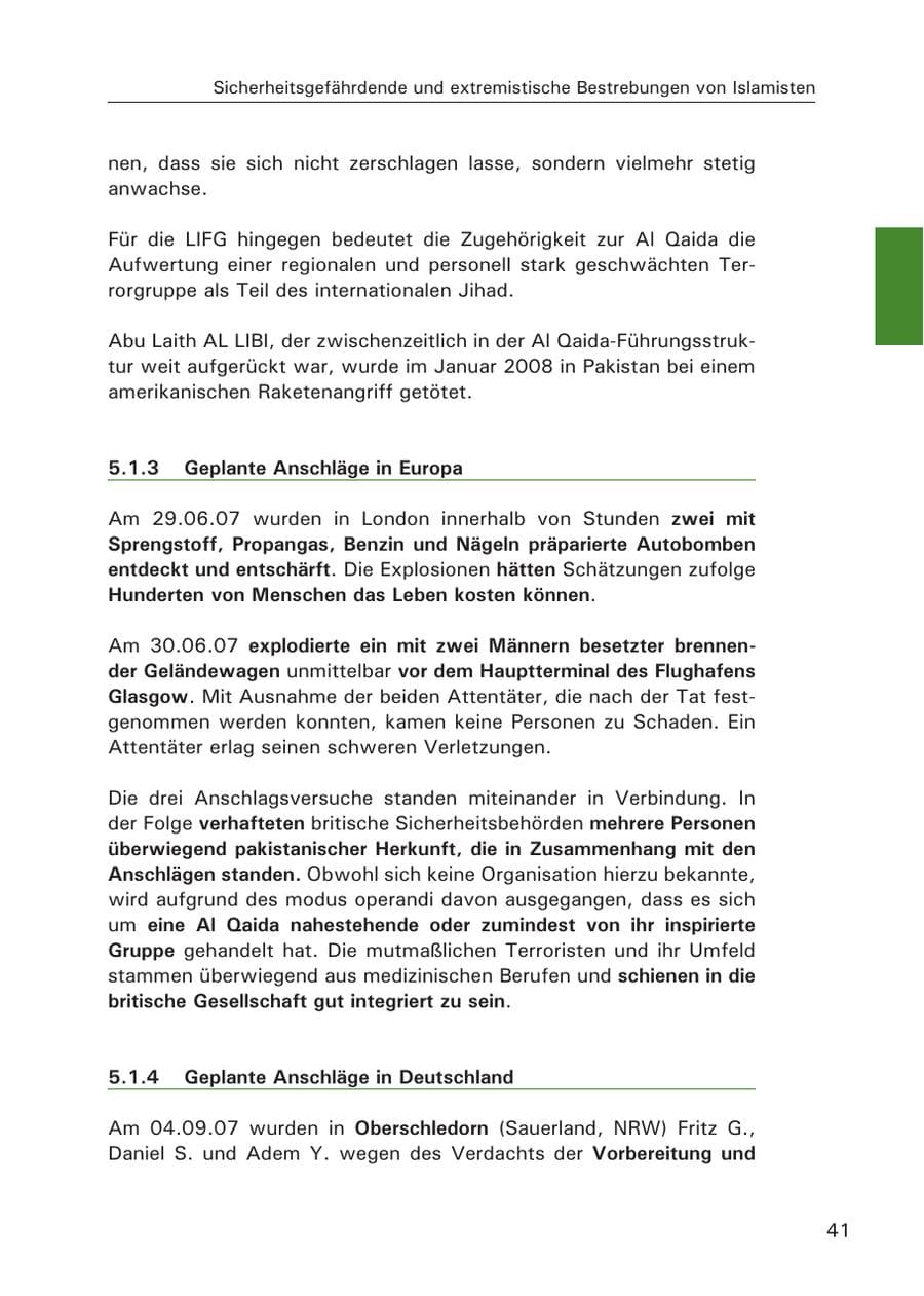 Seite 43 des Verfassungsschutzbericht 2007 Hamburg