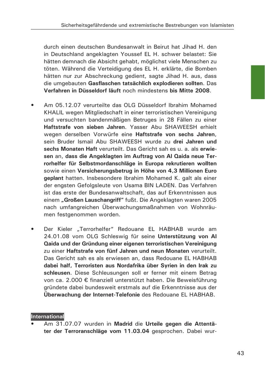 Seite 45 des Verfassungsschutzbericht 2007 Hamburg