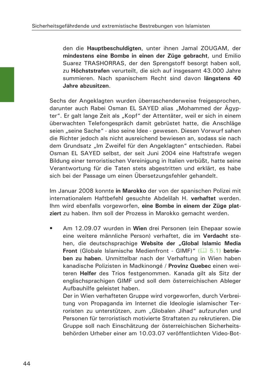 Seite 46 des Verfassungsschutzbericht 2007 Hamburg
