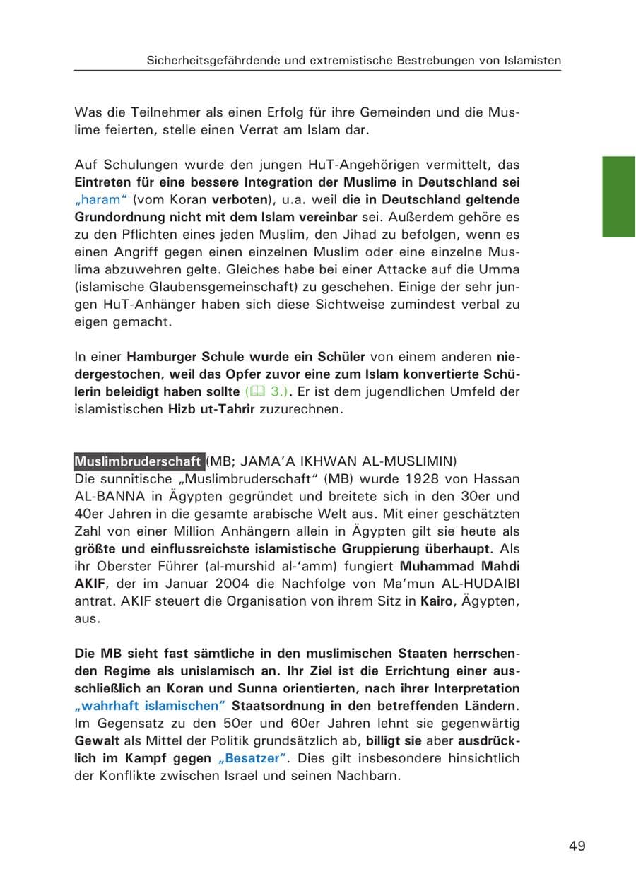 Seite 51 des Verfassungsschutzbericht 2007 Hamburg