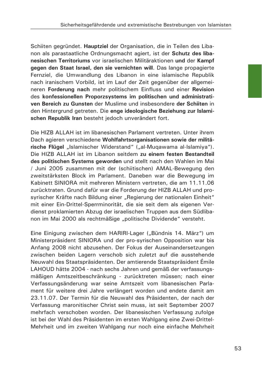 Seite 55 des Verfassungsschutzbericht 2007 Hamburg
