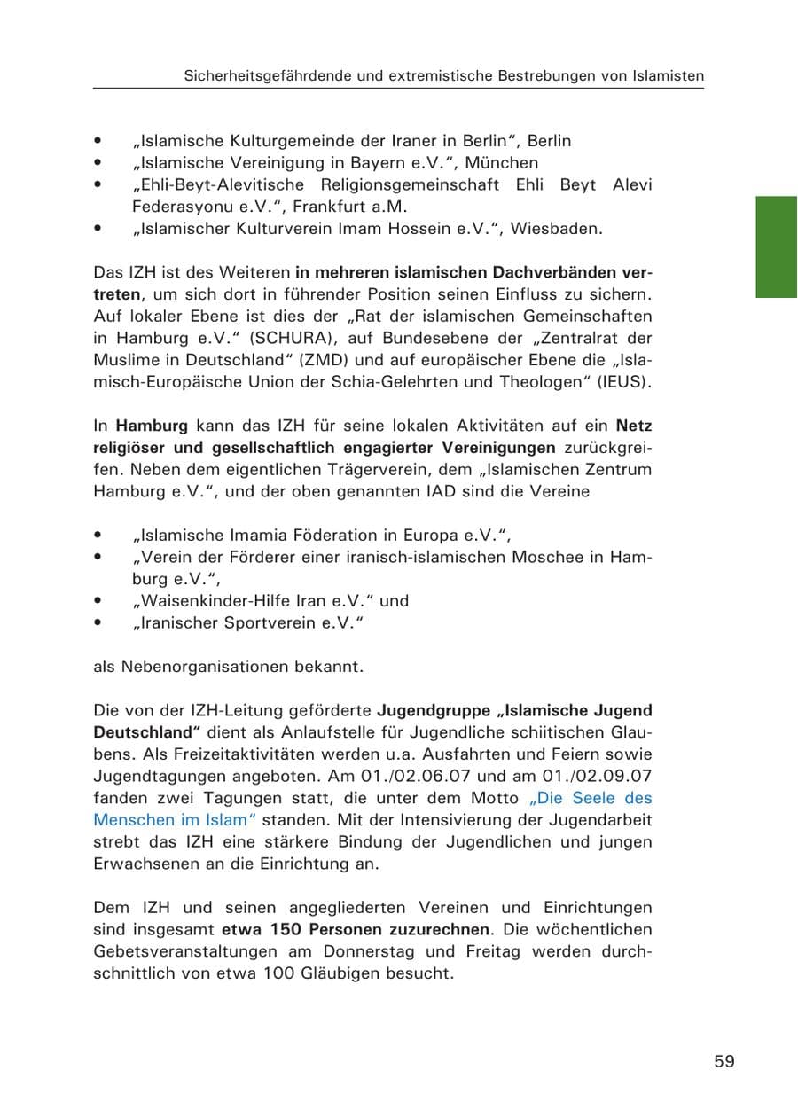 Seite 61 des Verfassungsschutzbericht 2007 Hamburg
