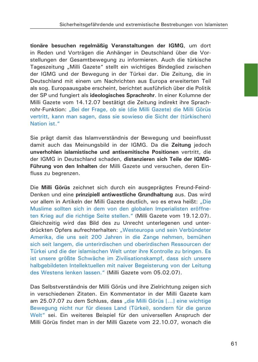 Seite 63 des Verfassungsschutzbericht 2007 Hamburg