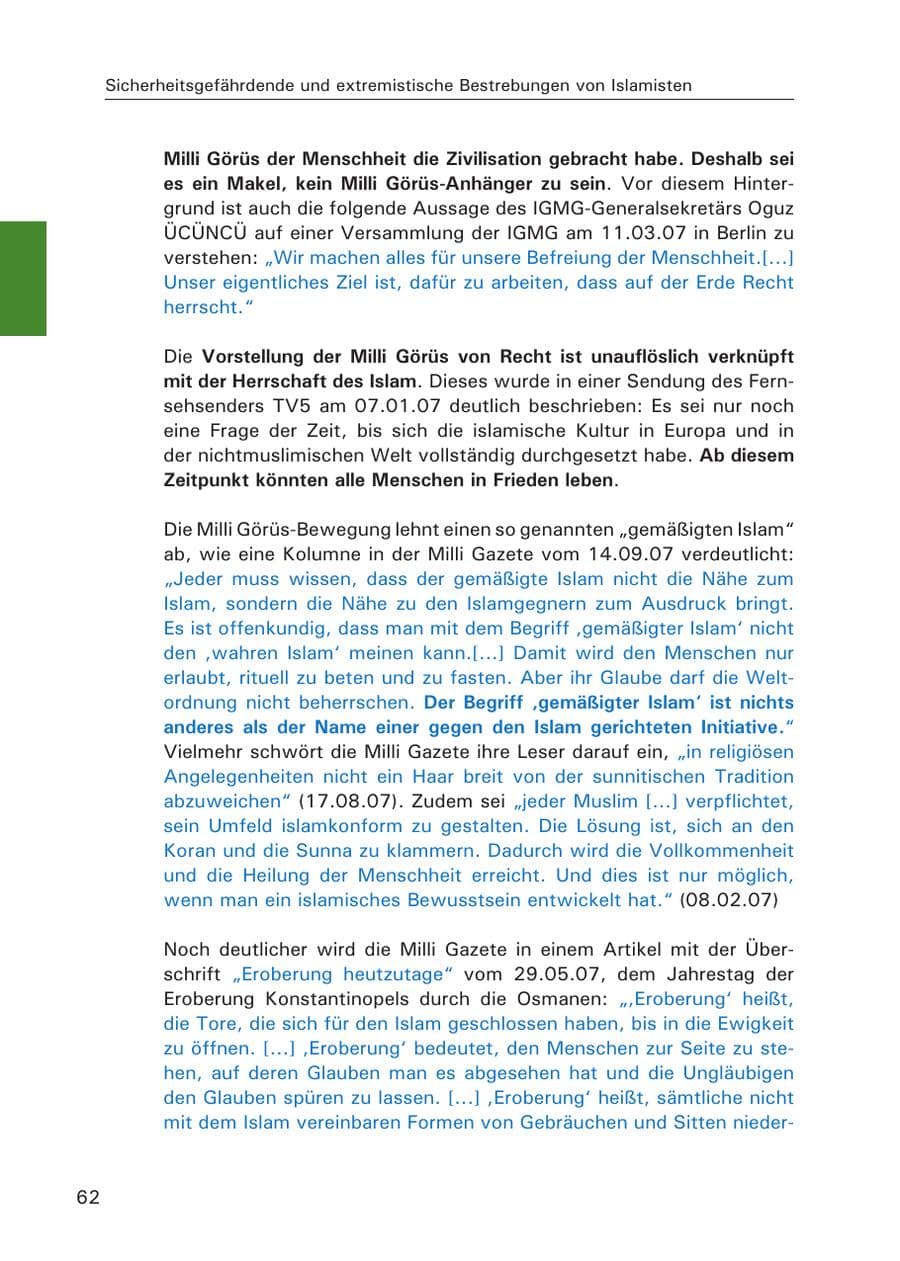 Seite 64 des Verfassungsschutzbericht 2007 Hamburg
