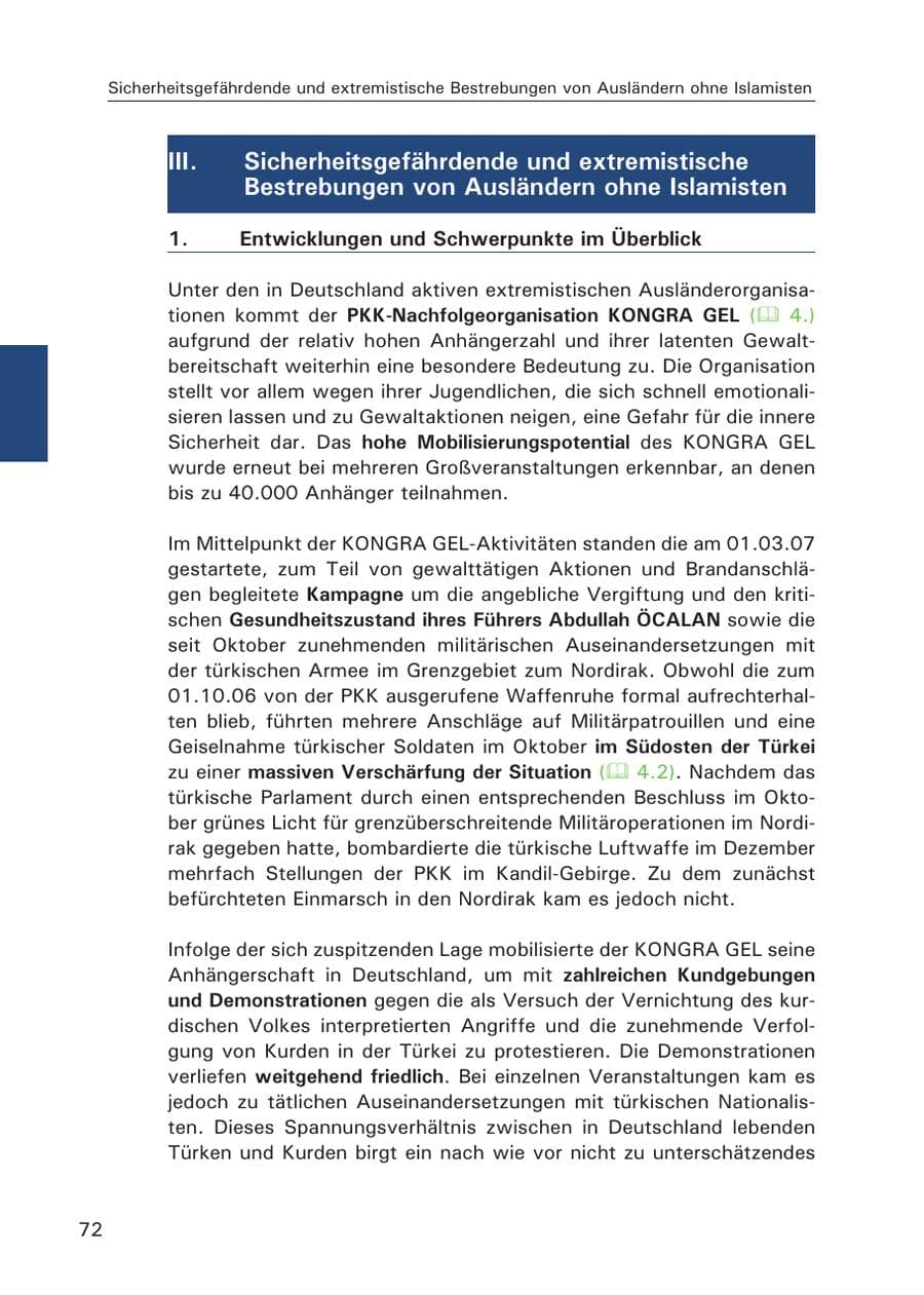 Seite 74 des Verfassungsschutzbericht 2007 Hamburg