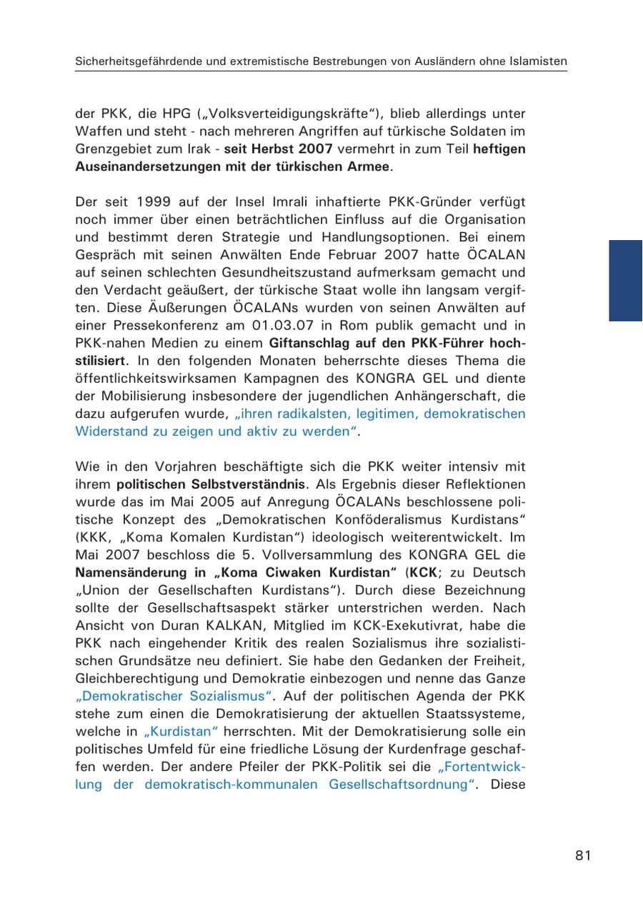 Seite 83 des Verfassungsschutzbericht 2007 Hamburg