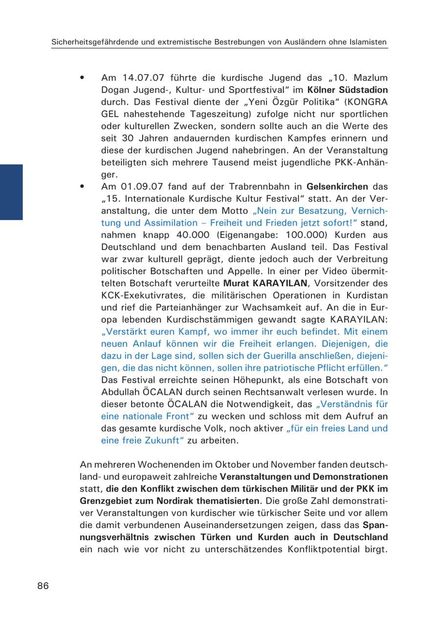 Seite 88 des Verfassungsschutzbericht 2007 Hamburg