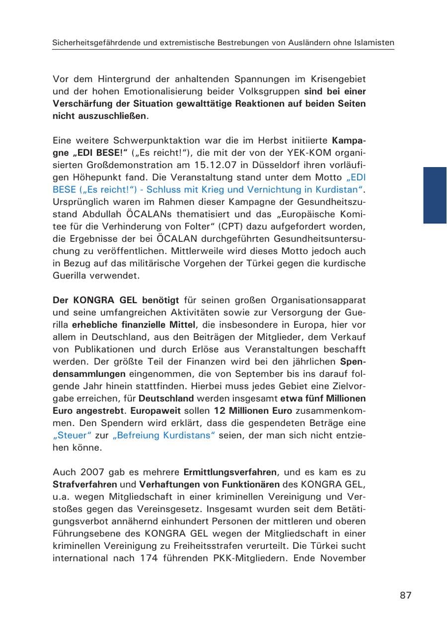 Seite 89 des Verfassungsschutzbericht 2007 Hamburg