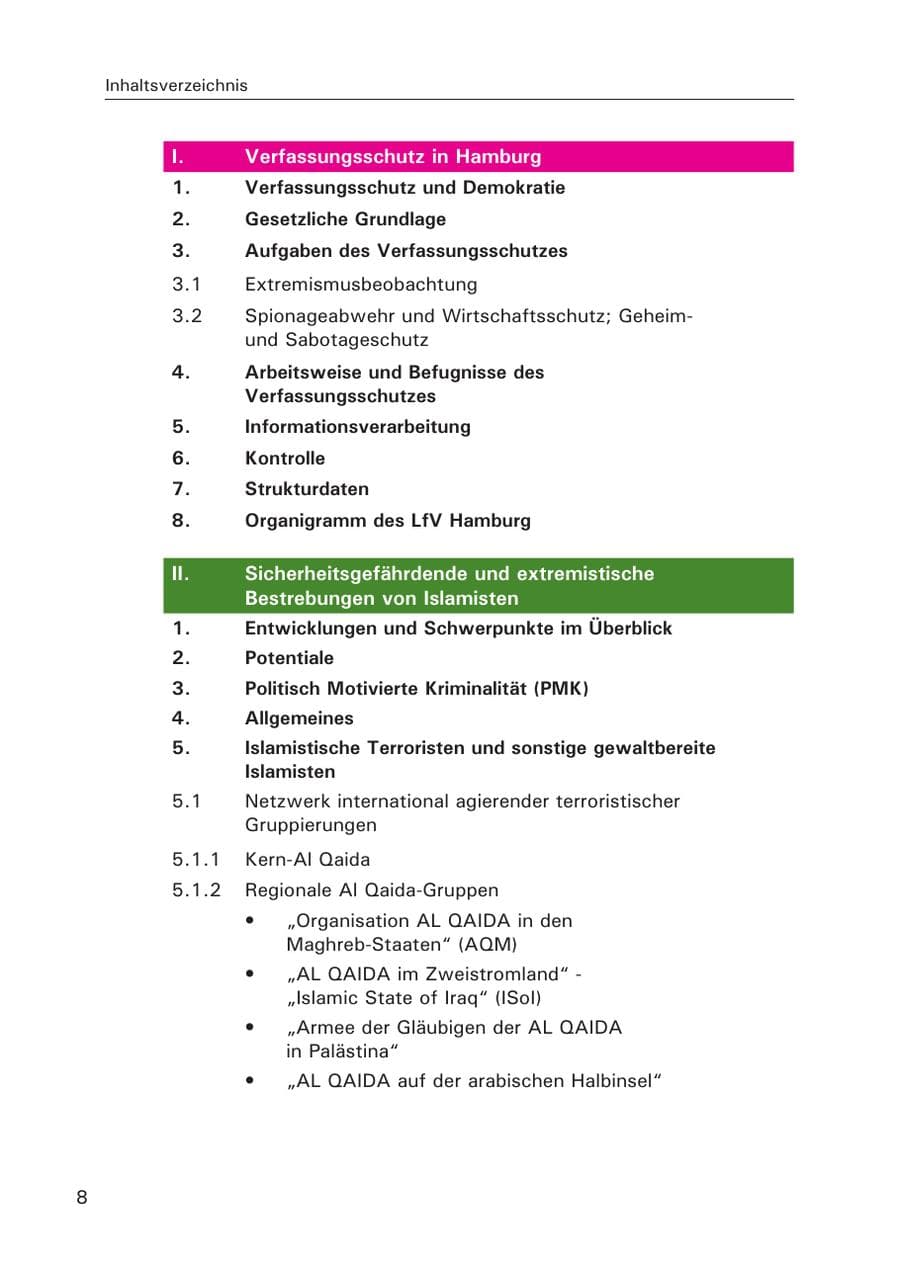 Seite 10 des Verfassungsschutzbericht 2007 Hamburg