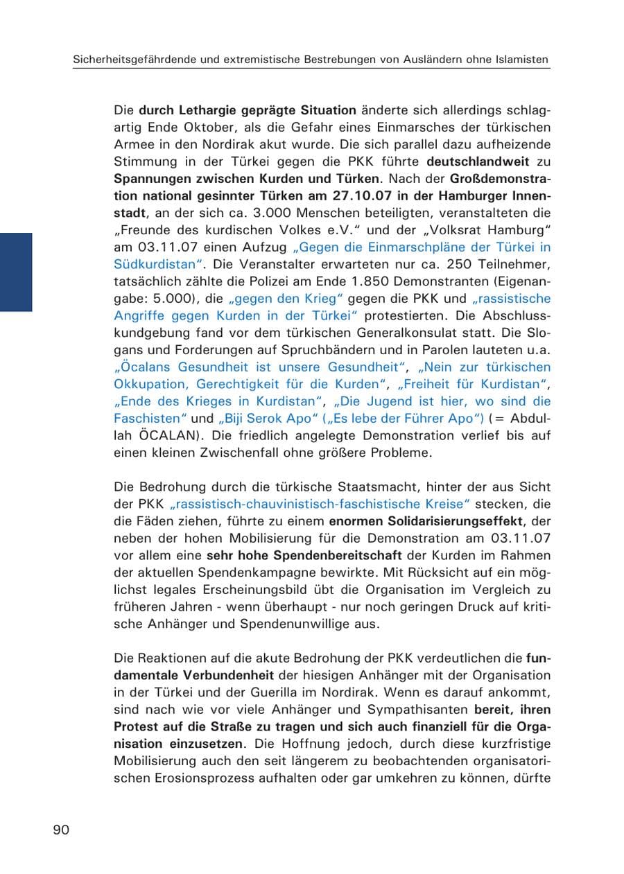 Seite 92 des Verfassungsschutzbericht 2007 Hamburg