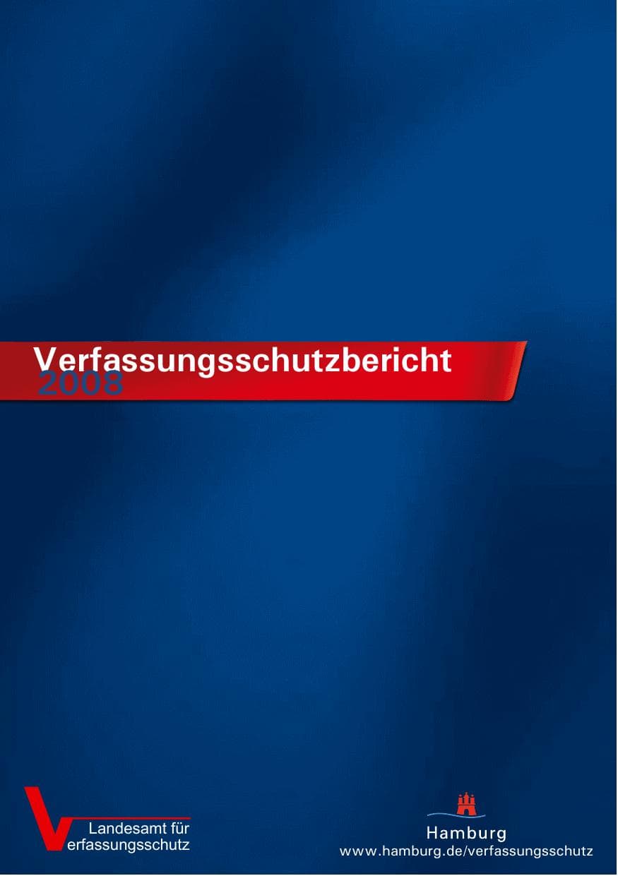 Seite 1 des Verfassungsschutzbericht 2008 Hamburg