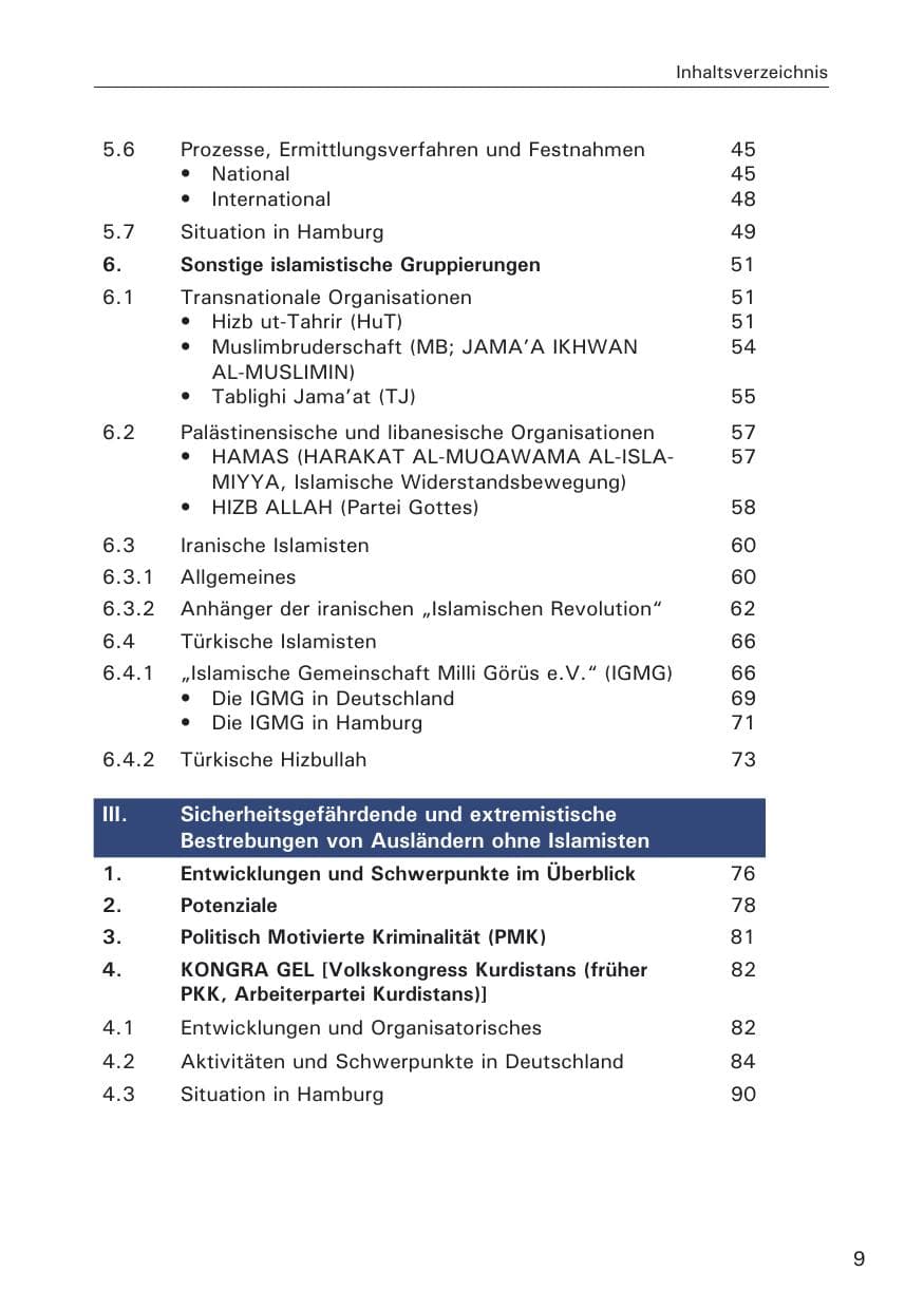 Seite 11 des Verfassungsschutzbericht 2008 Hamburg